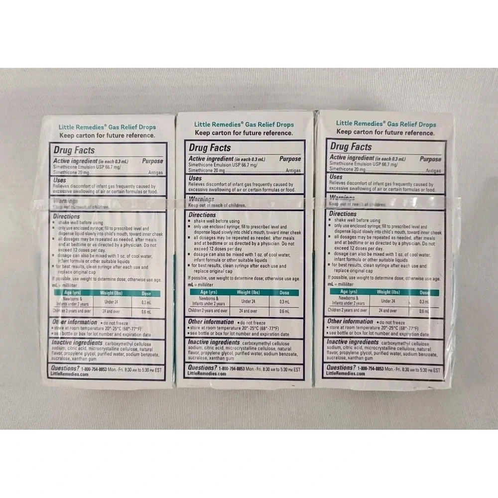 Little Remedies Gas Relief Drops Safe For Newborns 1 FL OZ X Pack of 3 Exp 11/25